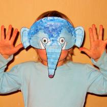 Hračky a masky z papíru - maska slona