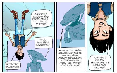Ukázka nového sci-fi komiksu, který navazuje na příběh Vesmírné zásilkovny. Kresby opět vytvořil Martin Hanschild a kniha vyjde ještě letos v nakladatelství Plivníci.