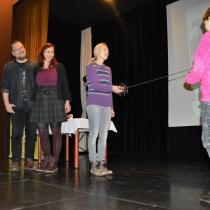 Herečka Andrea Elsnerová křtí audioknihu Zločin mezi dinosaury v Muzeu policie ČR