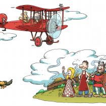 Ilustrace Honzy Smolíka z knihy Horác a Pedro v zemi Bójů
